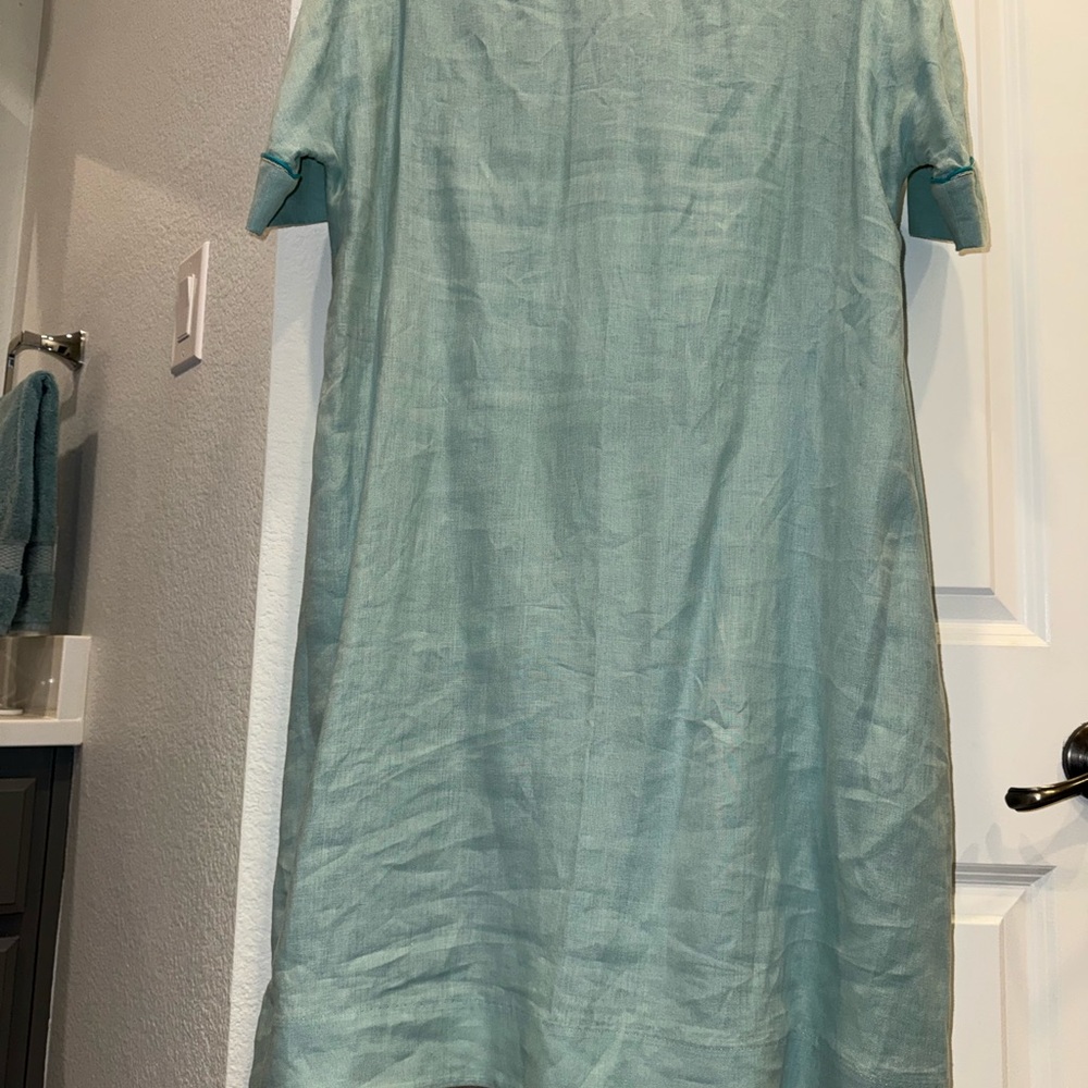 Loro Piana Aqua Linen Dress size 42 - Picture 8 of 10